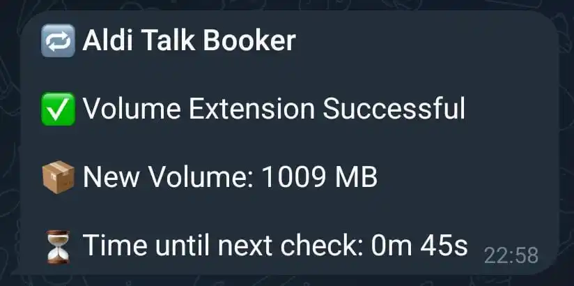 Aldi Talk Booker interface